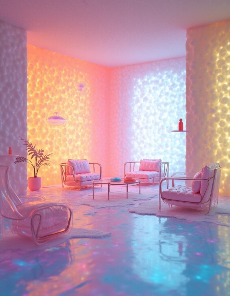 Sala de estar moderna y colorida